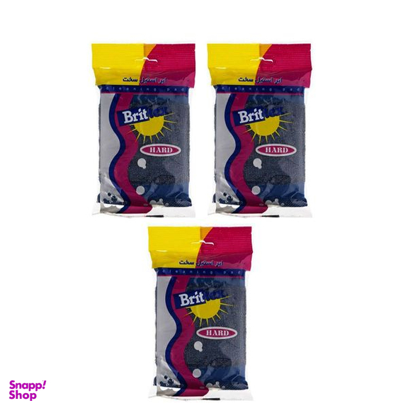 اسکاچ و سیم ظرفشویی بریتکس مدل سخت بسته 3 عددی