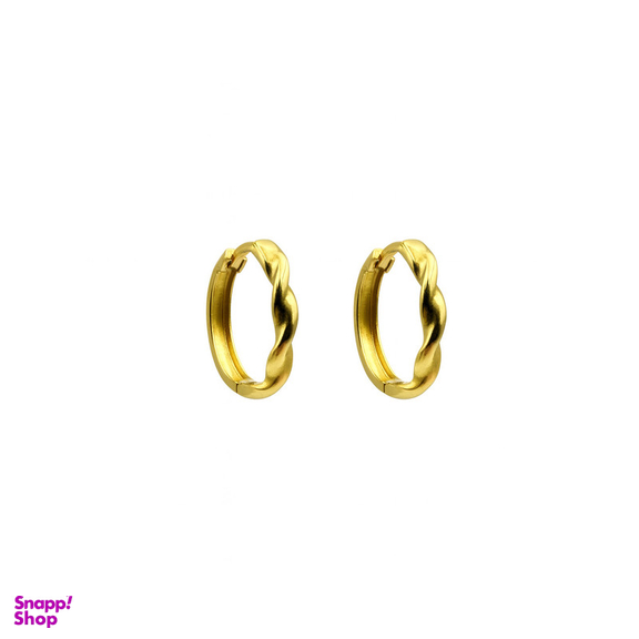 گوشواره حلقه ای طلا 18 عیار زنانه زرلاین مدل پیچ دار کد E-500023