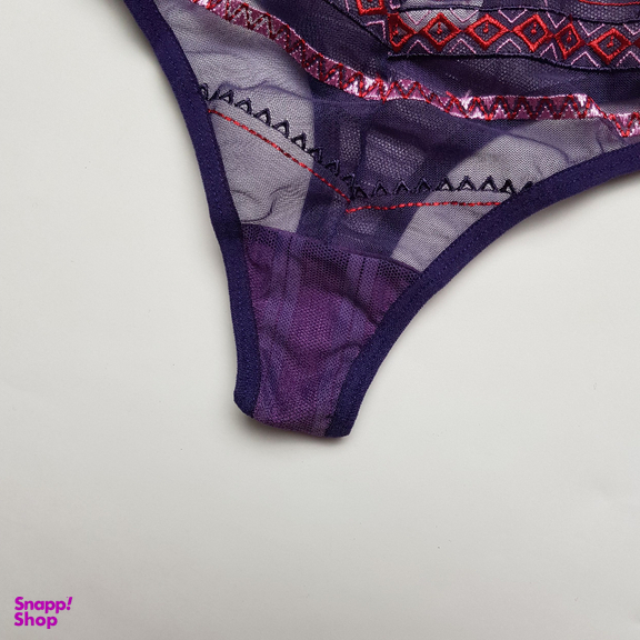 ست شورت و سوتین زنانه برتا مدل توری کد 2420PU رنگ بنفش