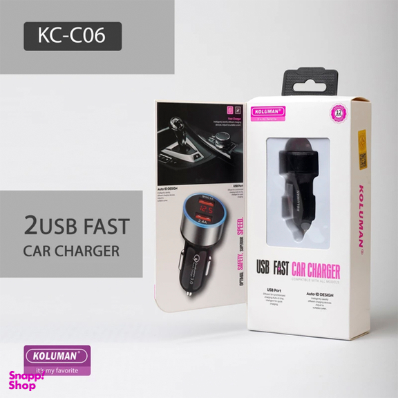 شارژر فندکی کلومن مدل KC-C06 به همراه کابل USB-C