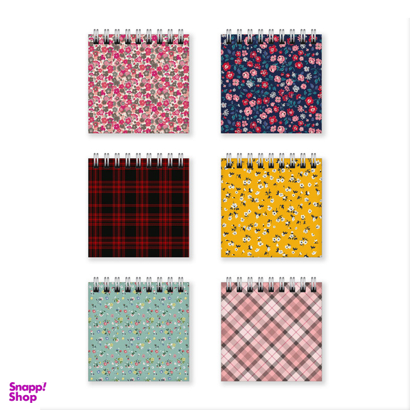 دفترچه یادداشت بامبیلیپ طرح گل گلی و چارخونه کد 48872936 مجموعه 6 عددی