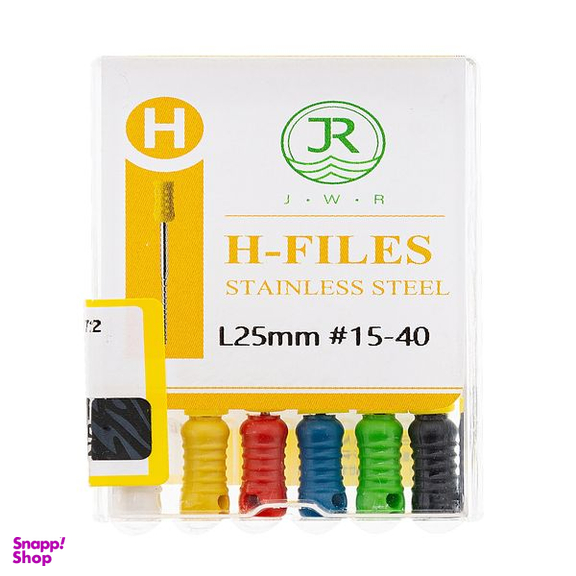 فایل دستی دندانپزشکی جی دبلیو آر مدل H سایز 15-40 بسته 6 عددی