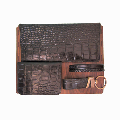 ست هدیه 4 تکه مردانه چرم طبیعی کد 3450