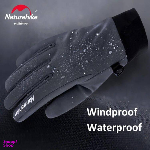 دستکش سفری نیچرهایک مدل GL05 Waterproof Soft Shell Gloves کد S005-T رنگ مشکی