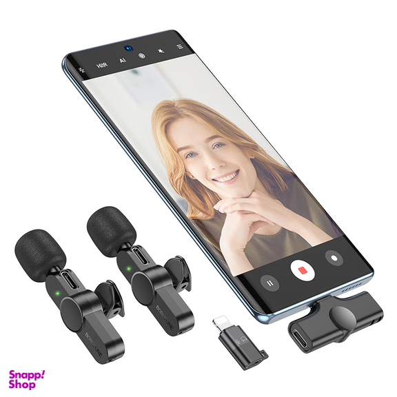 میکروفون یقه ای بروفون مدل BFK12 Type-C/Lightning مجموعه 2 عددی