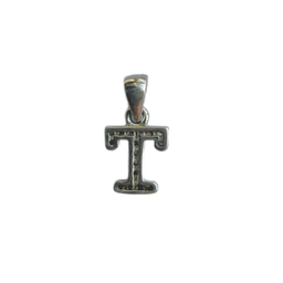 آویز نقره زنانه مدل حرف T کد 123568