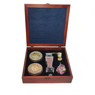 ست هدیه زعفران و هل ستاره زعفرانیه مدل نقش جهان کد 07