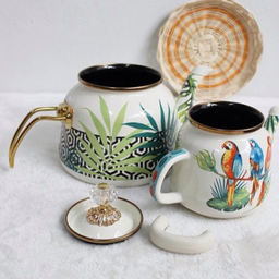 کتری قوری لعابی طرح طوطی میس بتی