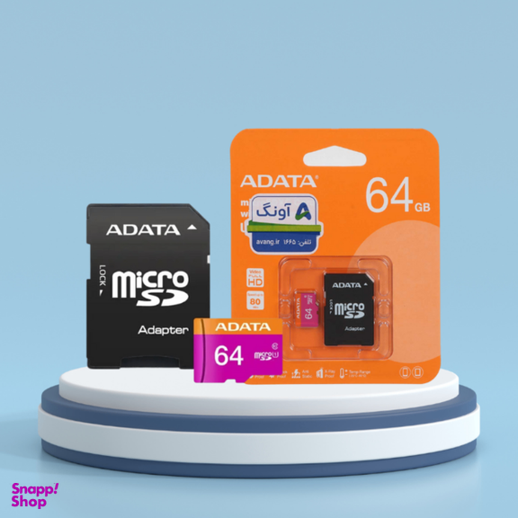 کارت حافظه MicroSD ای دیتا مدل R80W25 ADP ظرفیت 64 گیگابایت