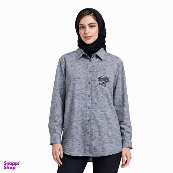 تونیک زنانه برنس مدل گلسا رنگ طوسی