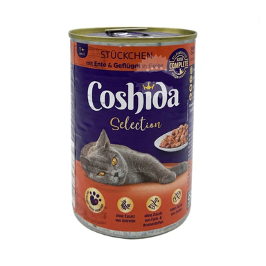 کنسرو غذای تر گربه کوشیدا طعم اردک و گوشت پرندگان وزن 415 گرم