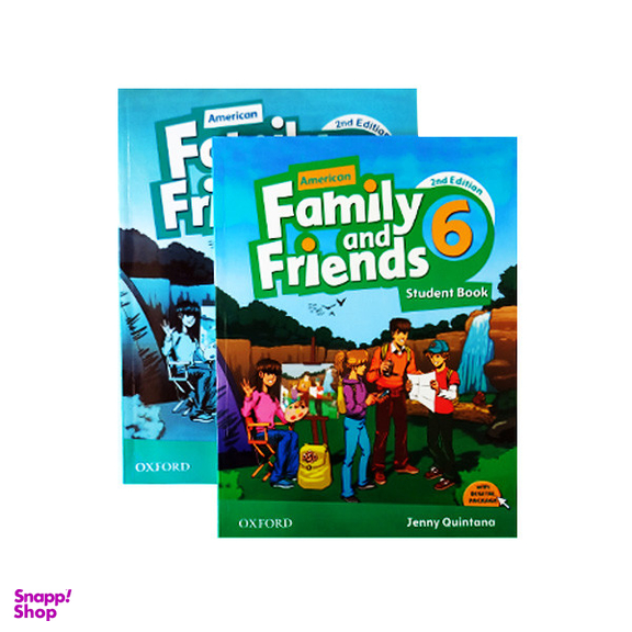 کتاب فمیلی اند فرندز 6 به همراه کتاب کار اثر Jenny Quintana انتشارات آکسفورد