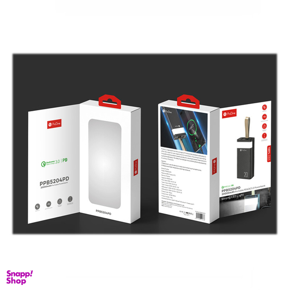 پاوربانک پرووان مدل PPB5204PD ظرفیت 20000 میلی آمپر ساعت
