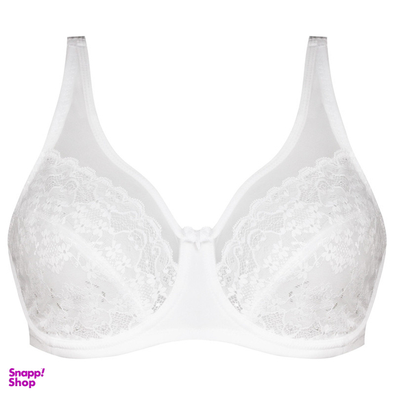 ست شورت و سوتین زنانه شاندرمن مدل فنردار گیپور گلدار کد 5080-2464-03 رنگ سفید