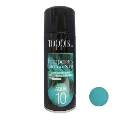 اسپری رنگ مو تاپیک هیر فیلر مدل Temporary حجم 150 میلی لیتر رنگ فیروزه ای
