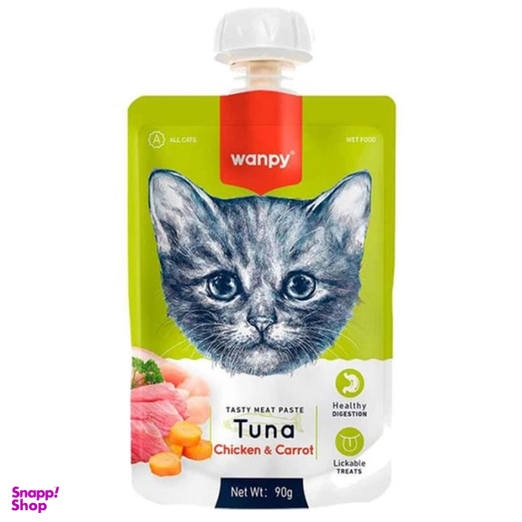 پودینگ گربه ونپی طعم ماهی تن و مرغ و هویج وزن 90 گرم