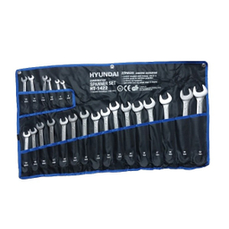 آچار یک سر تخت و یک سر رینگی هیوندای مدل HT-1422 مجموعه 22 عددی