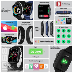 ساعت هوشمند پرومیت مدل Prowatch-B18.Graphite