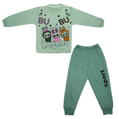 ست سویشرت آستین بلند و شلوار راحتی دخترانه چیندکا مدل لبوبو کد 1021