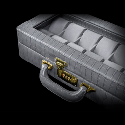 جعبه ساعت 12 خانه چرم طرح کروکودیلی کد TW-2483