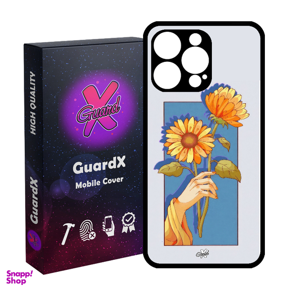 کاور گوشی موبایل گارد ایکس طرح گل و دست مدل Glass10675 مناسب برای اپل iPhone 15 Pro Max