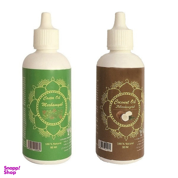 روغن تقویت کننده ناخن مرهم یاب مدل نارگیل و کرچک حجم  80 میلی لیتر مجموعه 2 عددی
