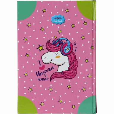 دفتر مشق 160 برگ کلیپس طرح Unicorn Music کد 0193