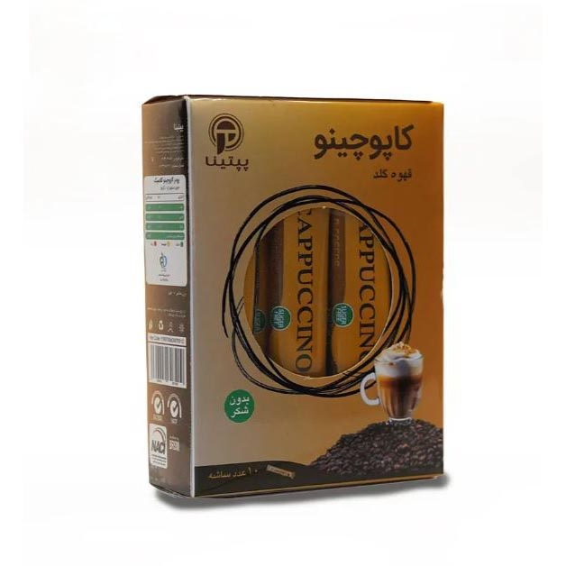 کاپوچینو قهوه گلد بدون شکر پپتینا بسته 10 عددی