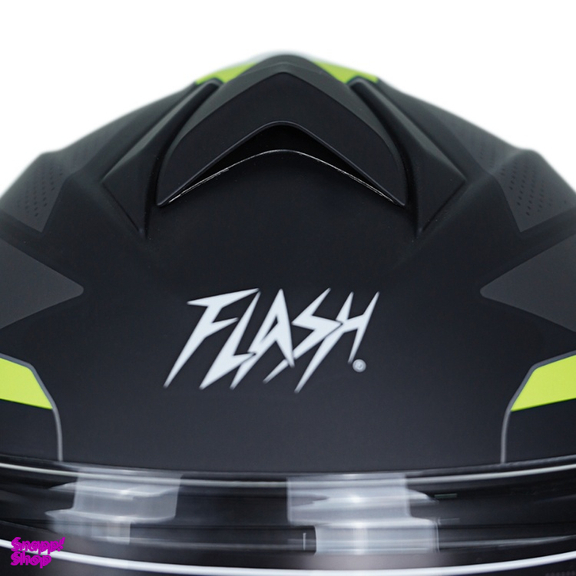 کلاه کاسکت بلوتوث دار فلش مدل 935sv black/neon yellow