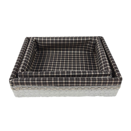 سبد نان و سبزی مدل چوب و چرم کد T1099T مجموعه 2 عددی