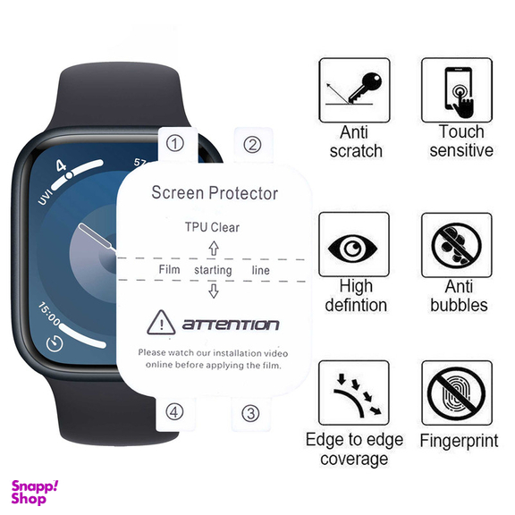 محافظ صفحه نمایش بوف مدل Hydrogel-New-2024-G مناسب برای اپل واچ 41 میلی متری سری 7 / 8 / 9
