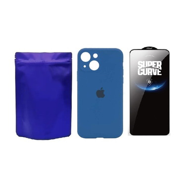 کاور گوشی موبایل مدل M-B Silicon طرح محافظ لنز دار مناسب اپل iPhone 15 به همراه محافظ صفحه نمایش Super Curve