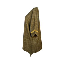 تونیک آستین سه ربع زنانه مدل شانتون کد 912 رنگ سبز زیتونی