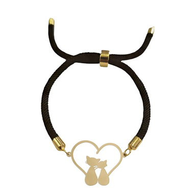 دستبند طلا 18 عیار زنانه شمیم گلد گالری عیار 750 مدل عشق و گربه کد D24-21