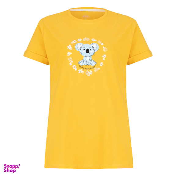 ست تیشرت و شلوارک زنانه کد 1016 رنگ خردلی