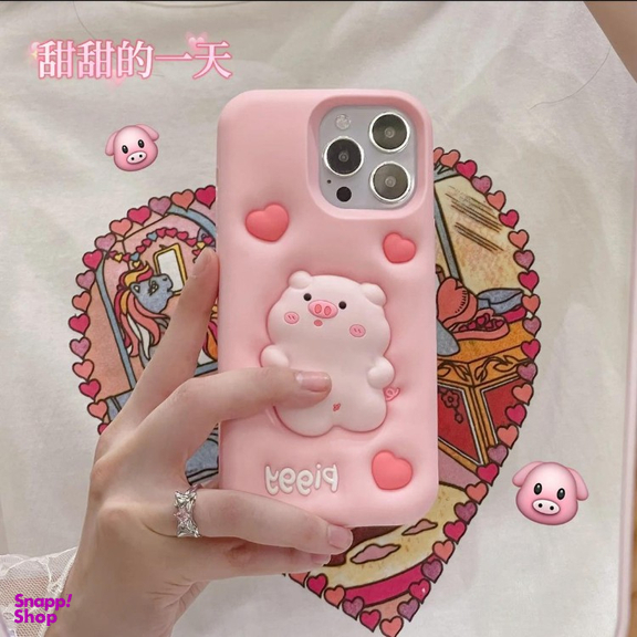 قاب گوشی موبایل طرح عروسکی خوک مناسب اپل iPhone 16