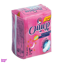 نوار بهداشتی مسافرتی پرمیس مدل ایرلید بزرگ رویه کتان مشبک شب بسته 10 عددی