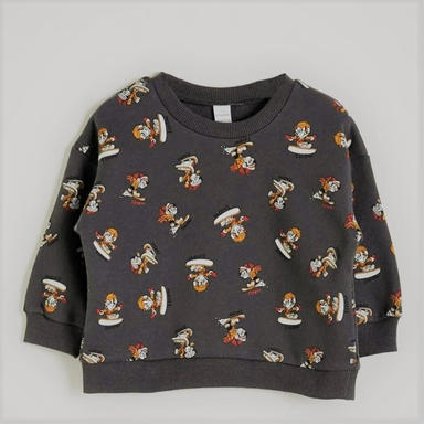 سویشرت پسرانه ال سی وایکیکی مدل میمون کد 36525 رنگ خاکستری تیره