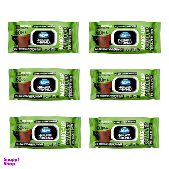 دستمال مرطوب آدونیس مدل 01 شش بسته 60 عددی