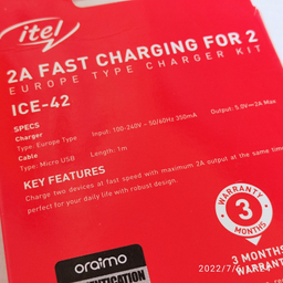 شارژر دیواری آیتل مدل ICE-42 به همراه کابل تبدیل MicroUSB