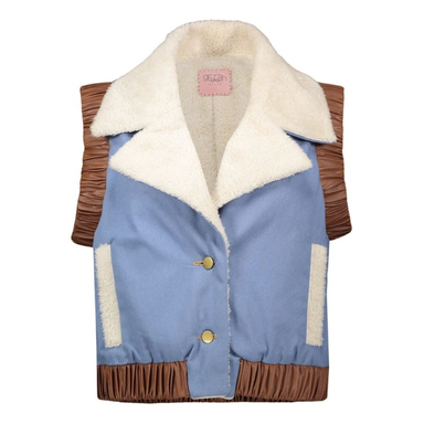 جلیقه رسمی زنانه گره استایل مدل آپاچی رنگ آبی