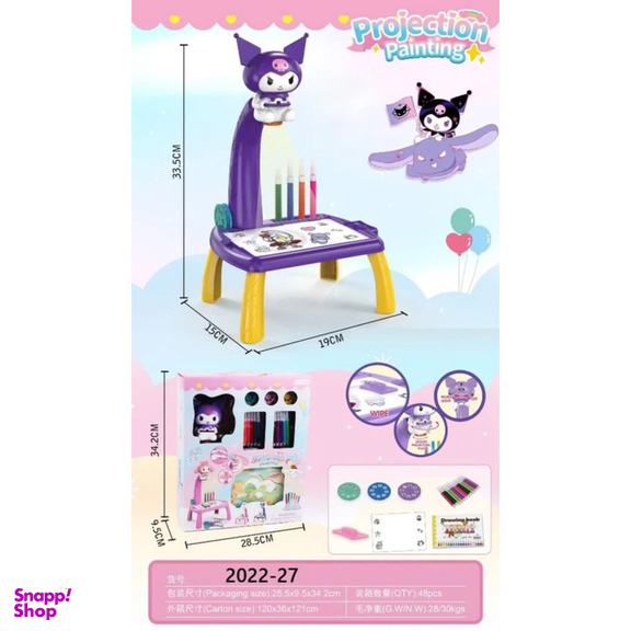 بازی آموزشی رنگ آمیزی ناب سل مدل میز نقاشی پروژکتوردار طرح کرومی