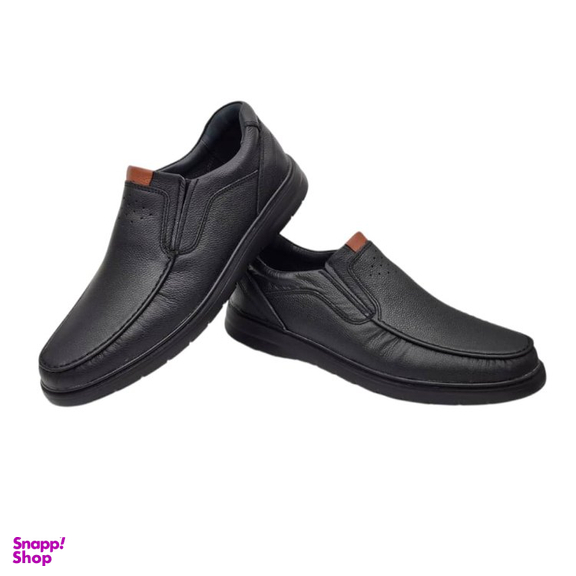 کفش طبی مردانه چرم ریباری مدل C11 رنگ مشکی