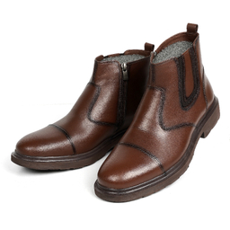 نیم بوت چرم مردانه کیاک مدل چلسی کد 96 رنگ قهوه ای