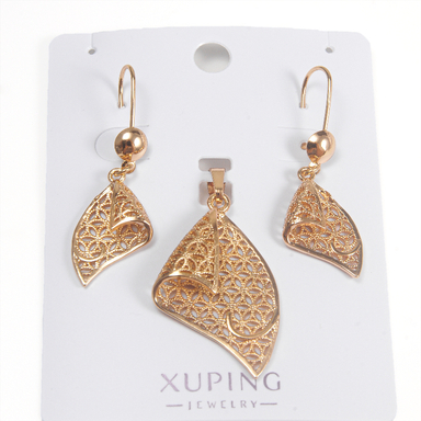 نیم ست زیور زنانه ژوپینگ کد 1171221733 رنگ طلایی