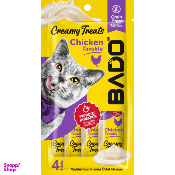 تشویقی گربه بادو مدل بستنی طعم مرغ وزن 60 گرم بسته 4 عددی