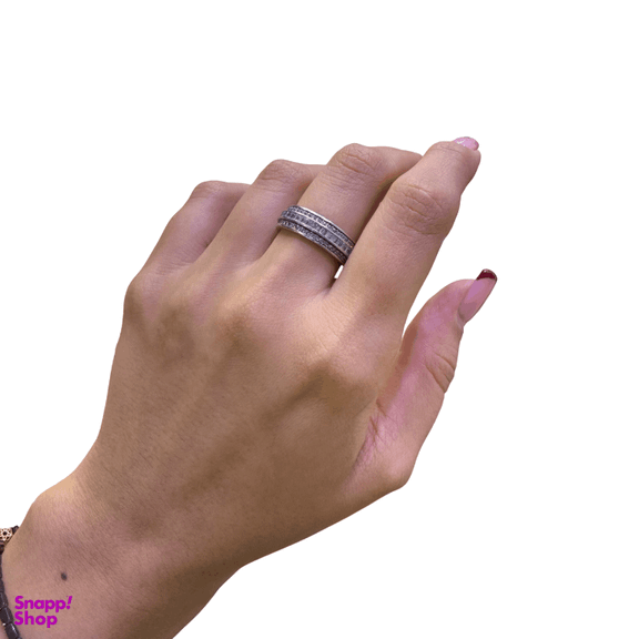 انگشتر نقره 925 عیار زنانه طرح تمام نگین کد roj 1344