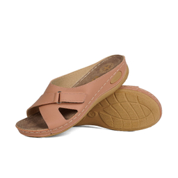 دمپایی زنانه سارینا مدل پردیس کد 87 رنگ کالباسی