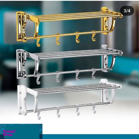 رخت آویز حوله حمام موج مدل تاشو کد Ch01