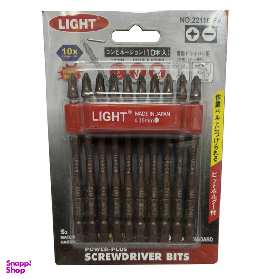 سری پیچ گوشتی یکسر دو سو یکسر چهار سو لایت مدل SMT-LIGHT-JAPAN-22110-SP بسته 10 عددی